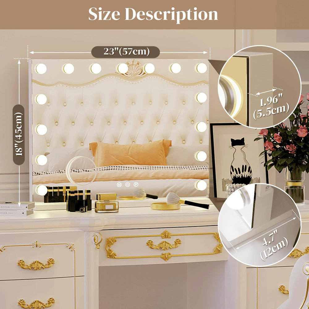 ZazaFi vanity mirror features a USB-C port for convenient charging while you style.