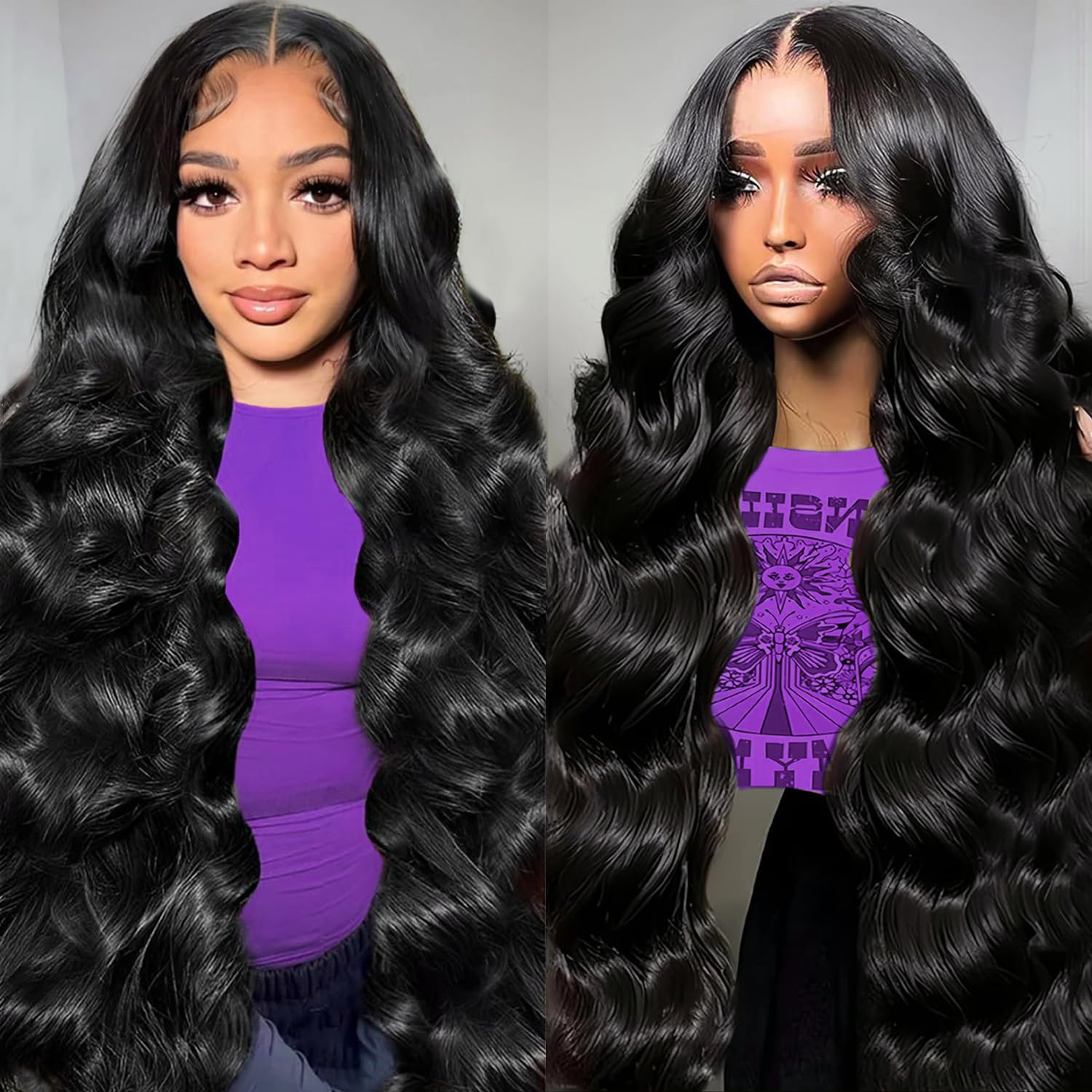 Zazumi 32-inch body wave wig with 13x6 lace front for natural parting.