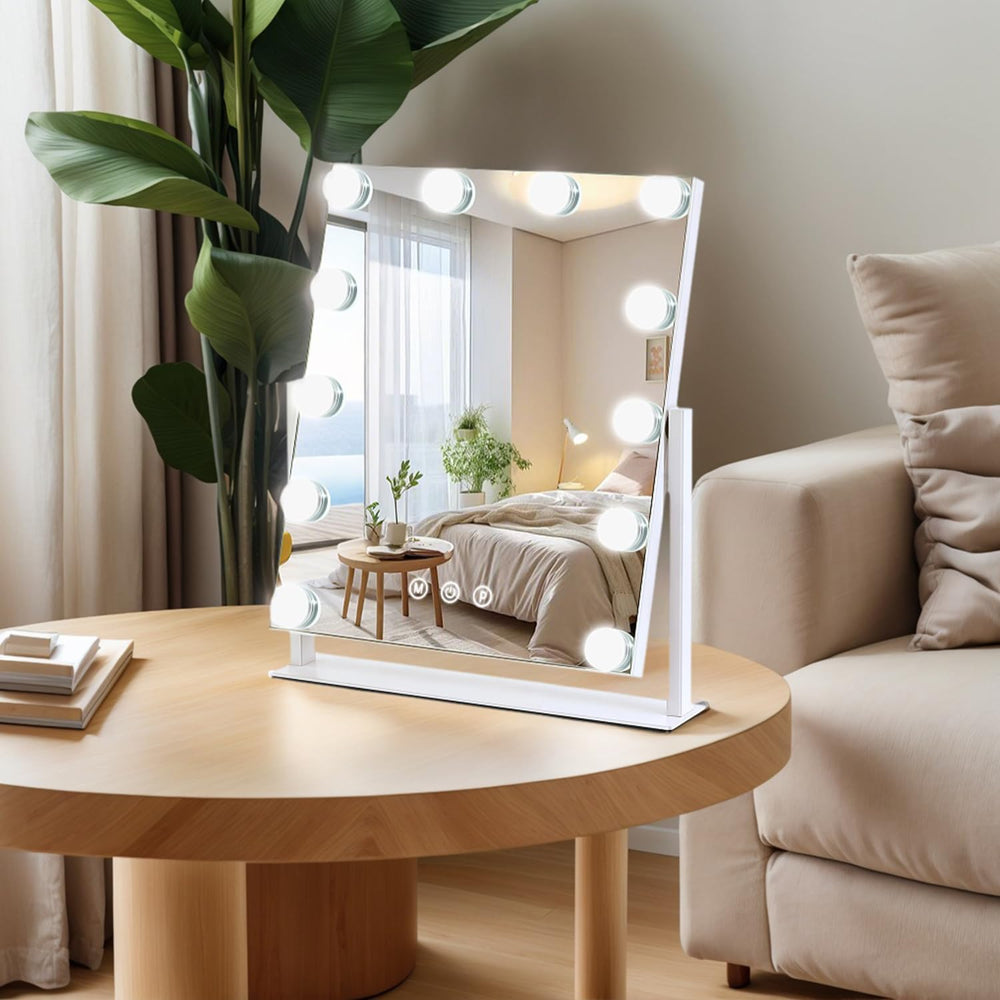 ZBOCAI 13x11 mirror fits on a dresser or vanity table.