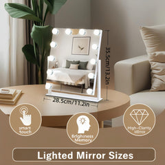 ZBOCAI Hollywood vanity mirror LED bulbs close-up for even skin tone check.