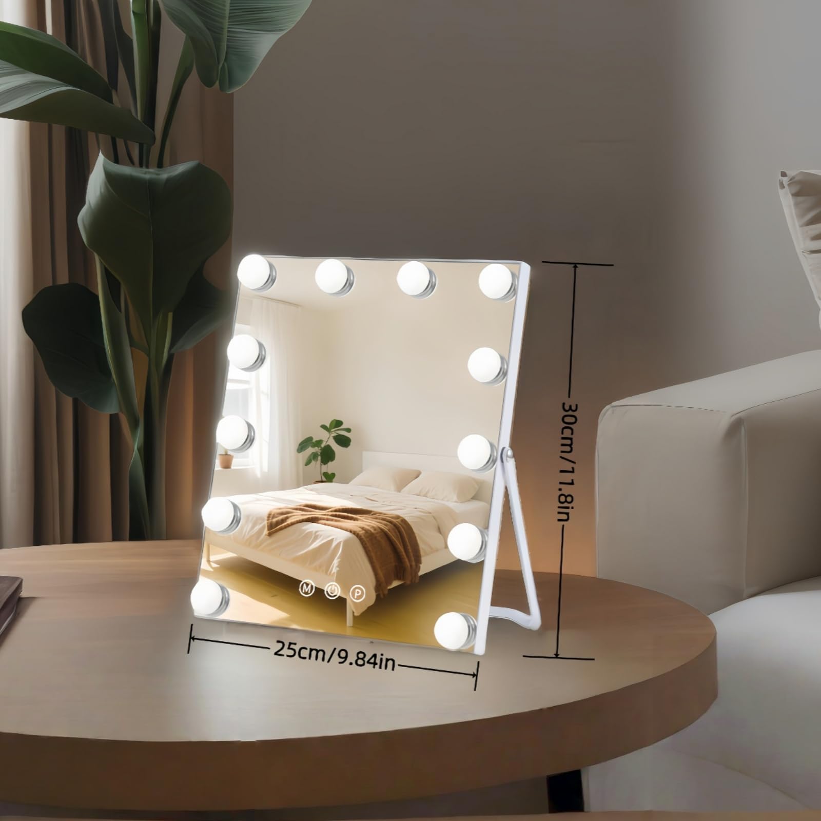 ZBOCAI Hollywood vanity mirror with LED strip for studio-style lighting