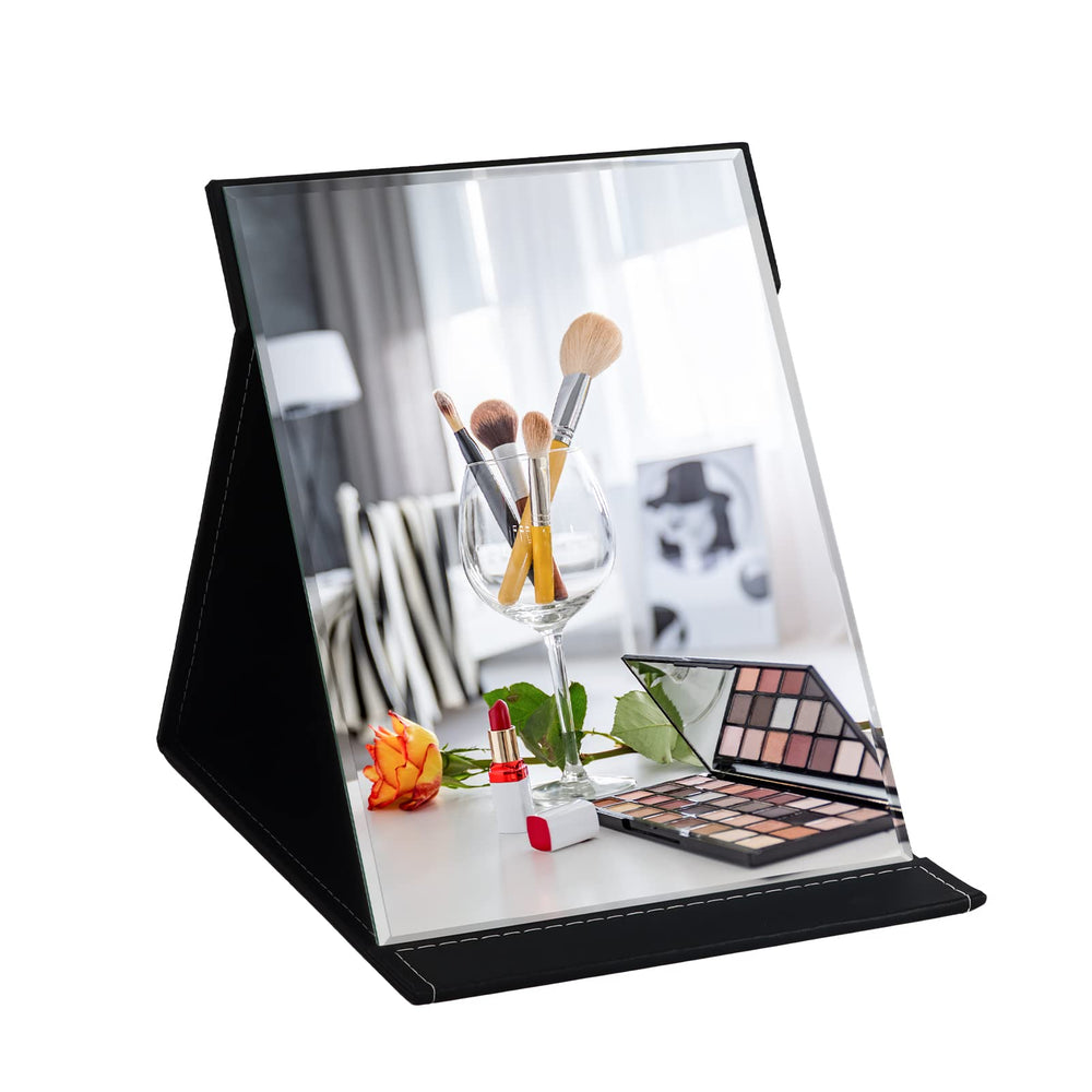 ZBEIVAN extra-large 12x9 mirror with stand for precise makeup at desk or vanity.