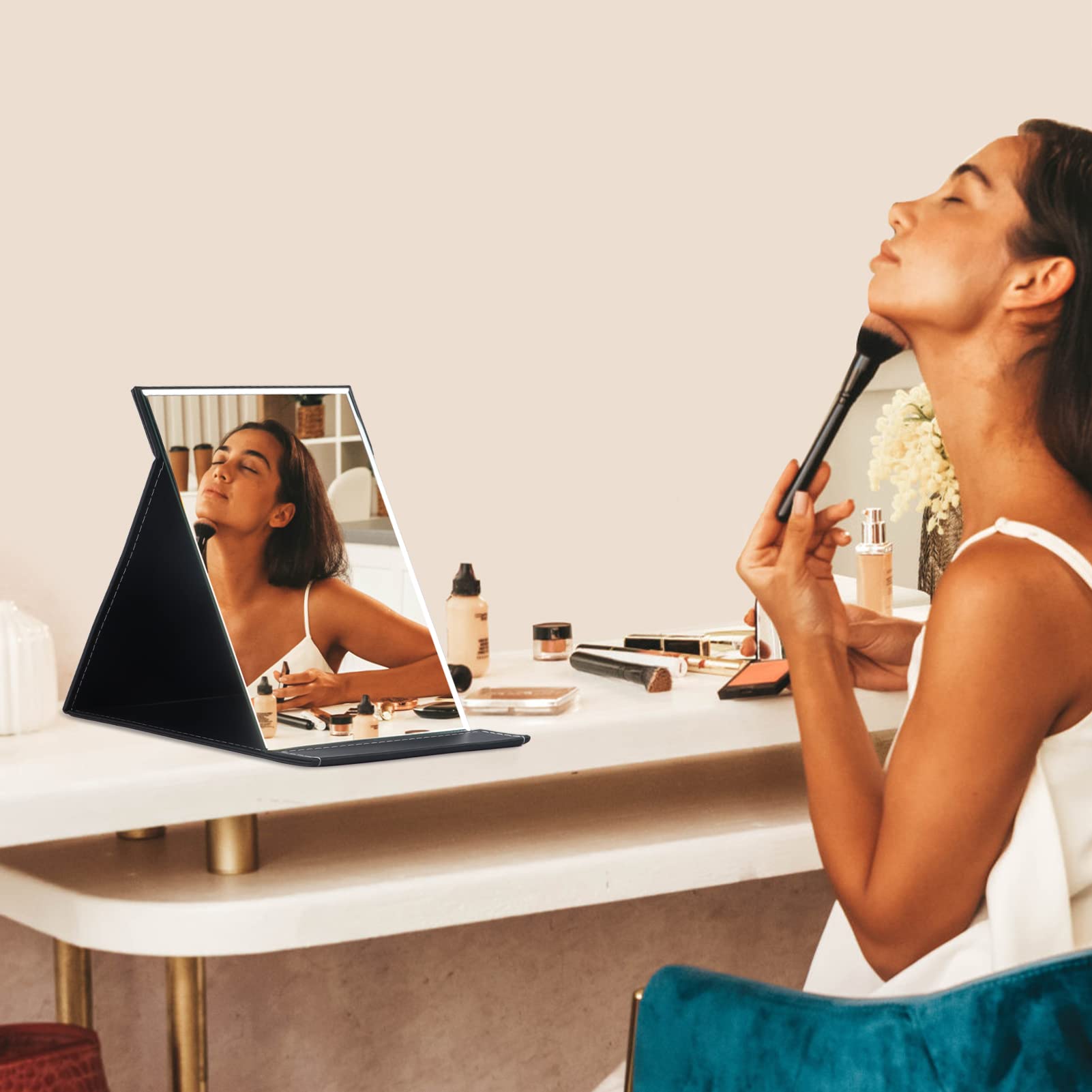 ZBEIVAN frameless HD mirror for distortion-free reflection during makeup.