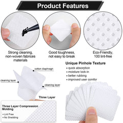 ZCDPFCBD soft non-woven wipes, fluff-free, ideal for lash prep and polish cleanup.