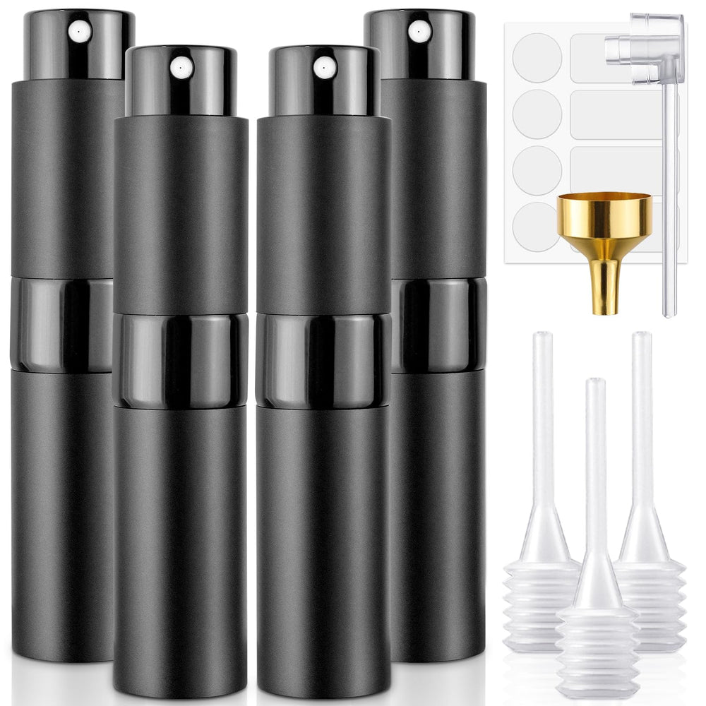ZCJROEFA 8ml travel perfume atomizer in matte black, perfect for on-the-go fragrance