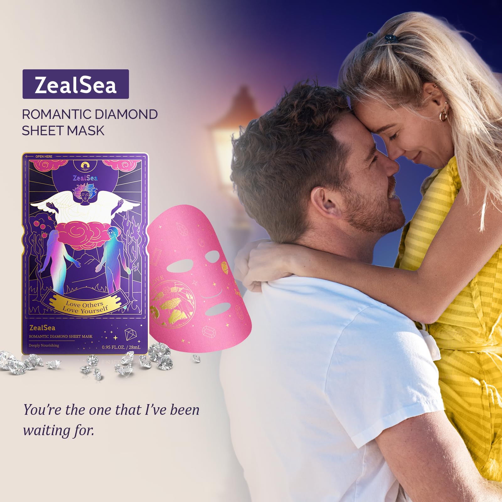 ZealSea face mask astaxanthin Q10 closeup highlighting antioxidant protection.
