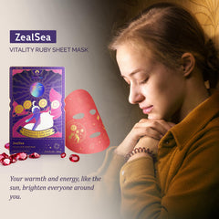 ZealSea face mask diamond powder detail emphasizing brightening and smoothing effects.