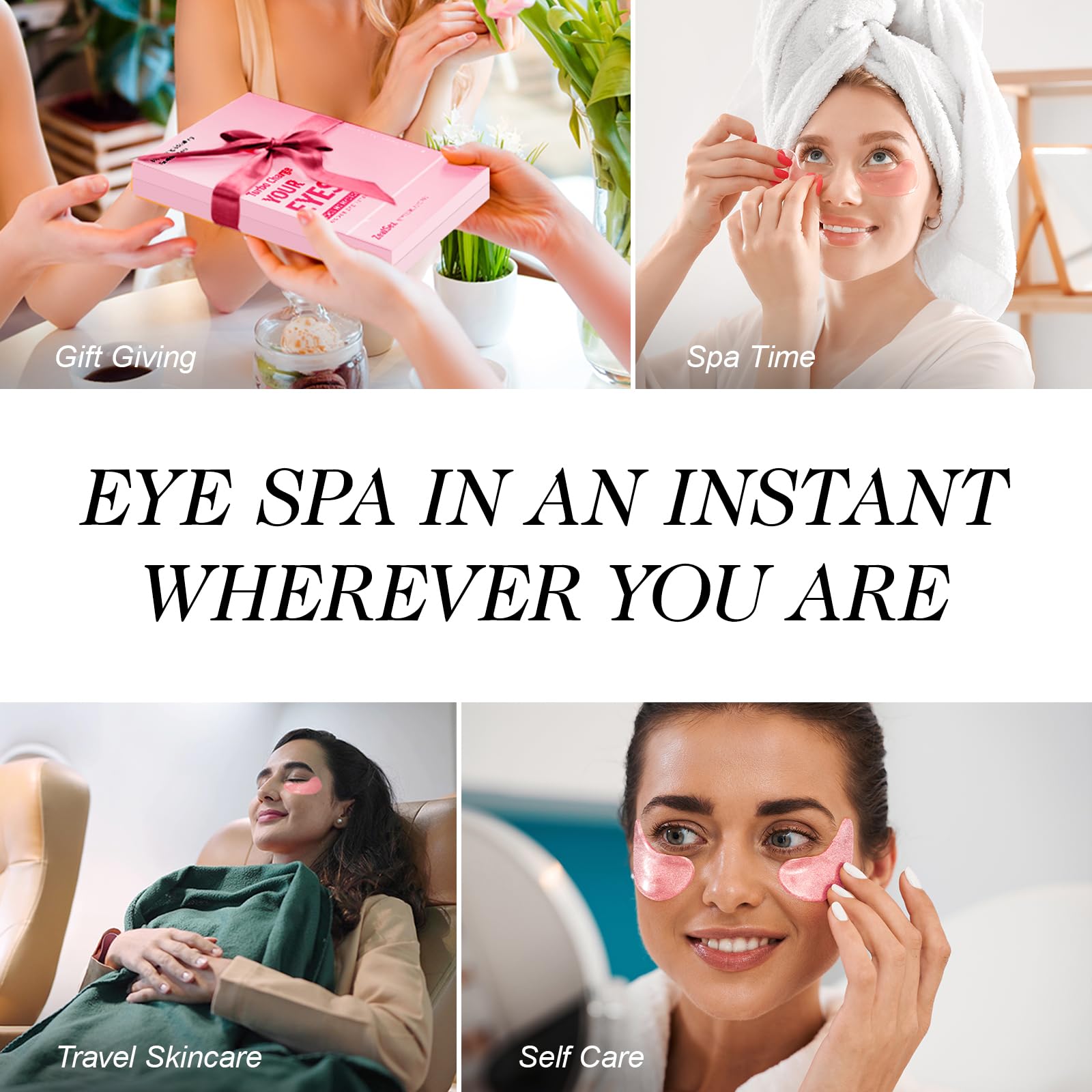 ZealSea hydrogel eye patch with collagen for smoother undereye skin and elasticity support.