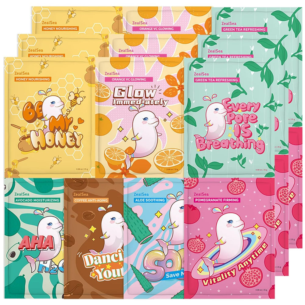 ZealSea mascarillas, empaque de 21 unidades, perfecto para regalo y cuidado diario.
