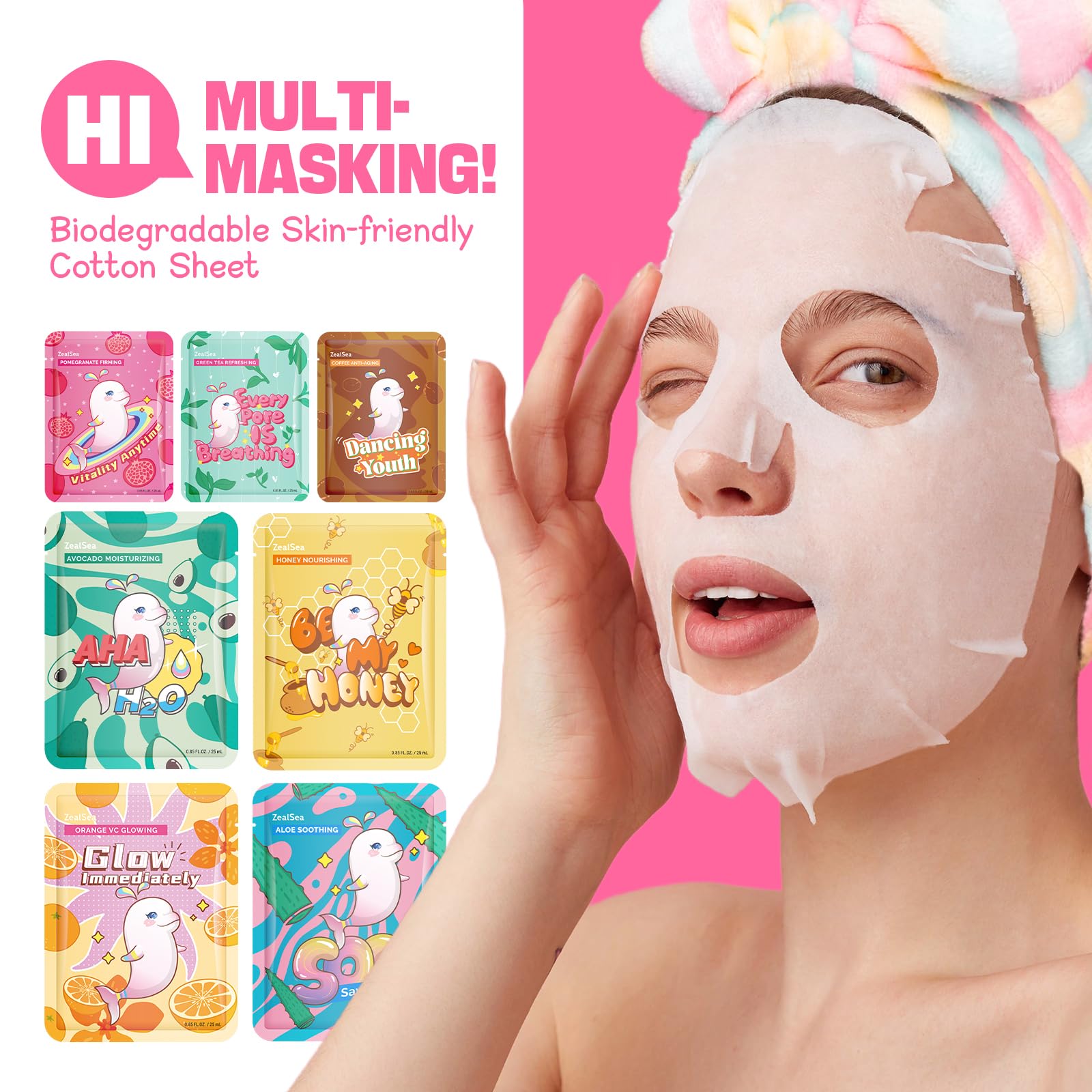 ZealSea mascarillas, mascarilla abriendo, experiencia suave para la piel.