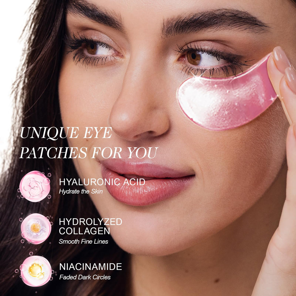 ZealSea under-eye patches texture swatches show flexible gel for comfortable wear.