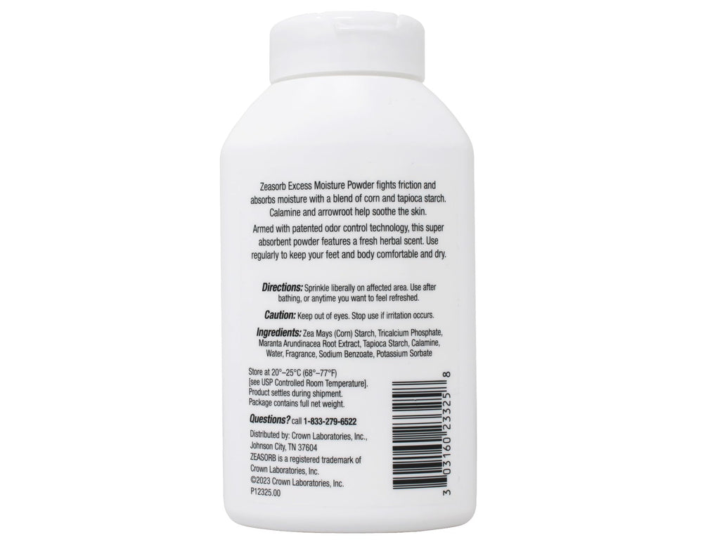 Zeasorb Excess Moisture in a bathroom scene for daily dryness and use.