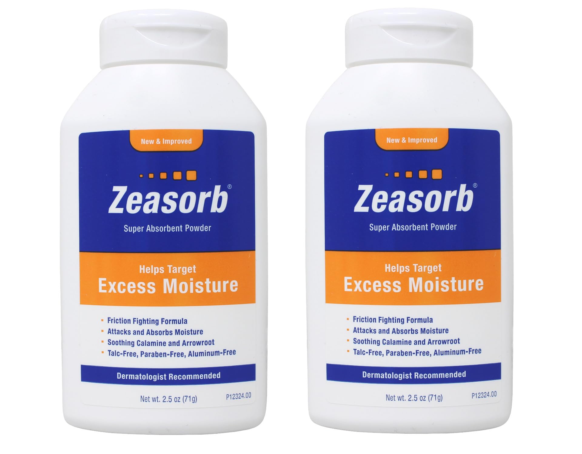 Zeasorb Excess Moisture bottle cap image showing convenient moisture control for daily use.