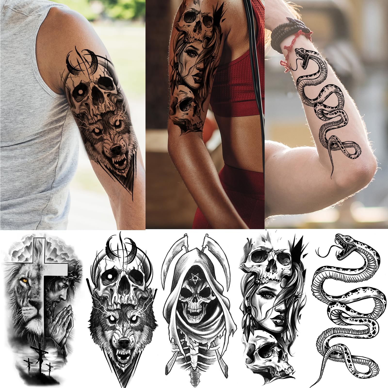 Zeecdatoo tiny tattoos provide quick Halloween accents on any body part.