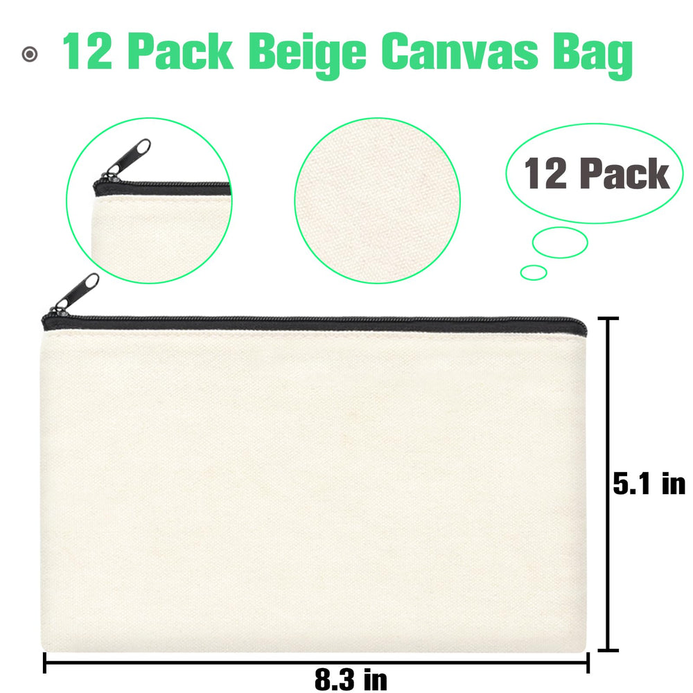 ZeeDix canvas pouch beige texture highlights premium material for cosmetics and coins.
