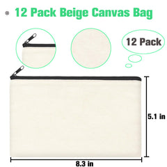 ZeeDix canvas pouch beige texture highlights premium material for cosmetics and coins.