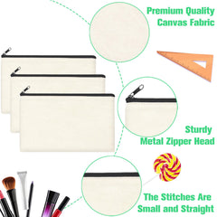 ZeeDix canvas pouch resin zipper close-up demonstrates smooth, durable opening.
