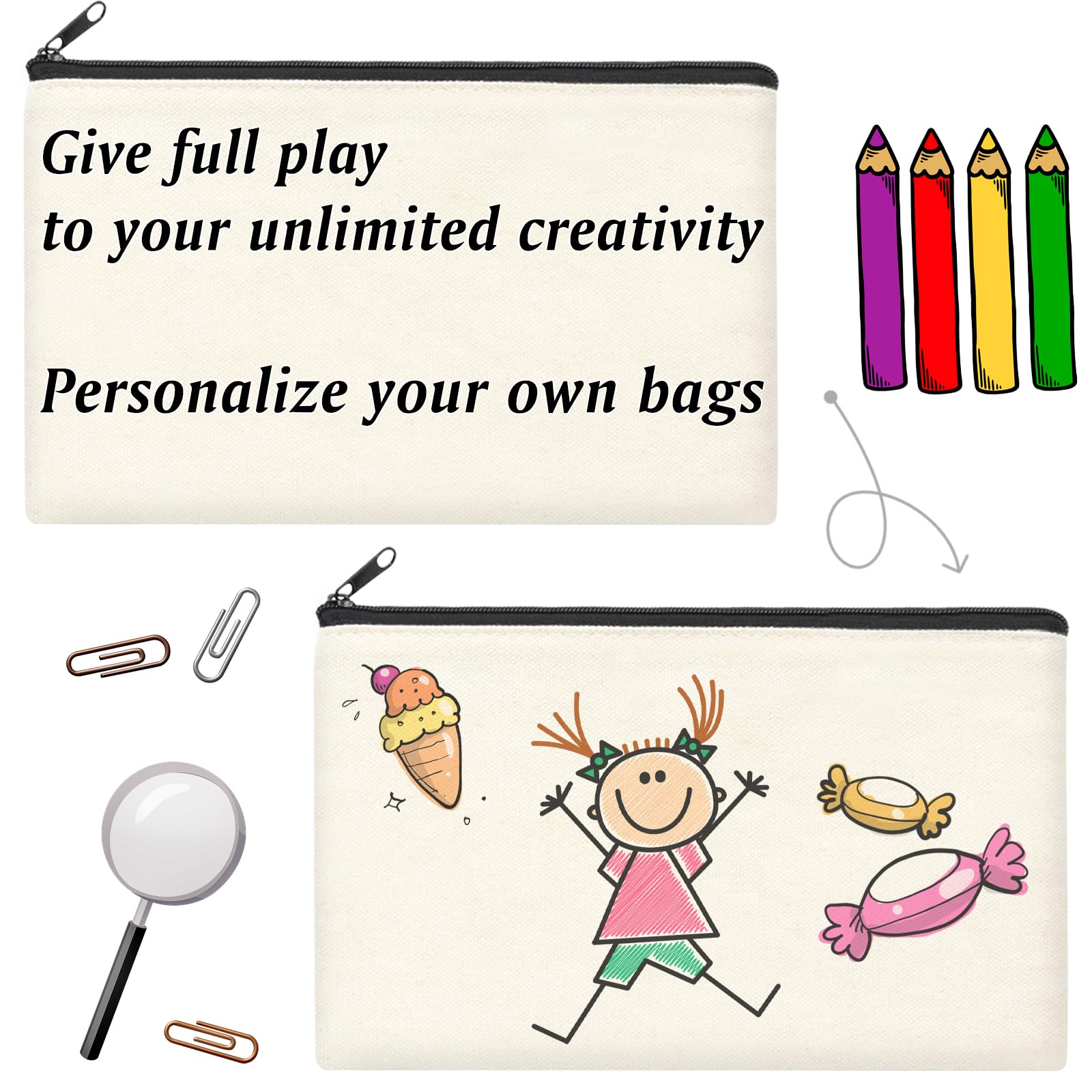 ZeeDix canvas pouch travel organizer in compact size for easy packing.