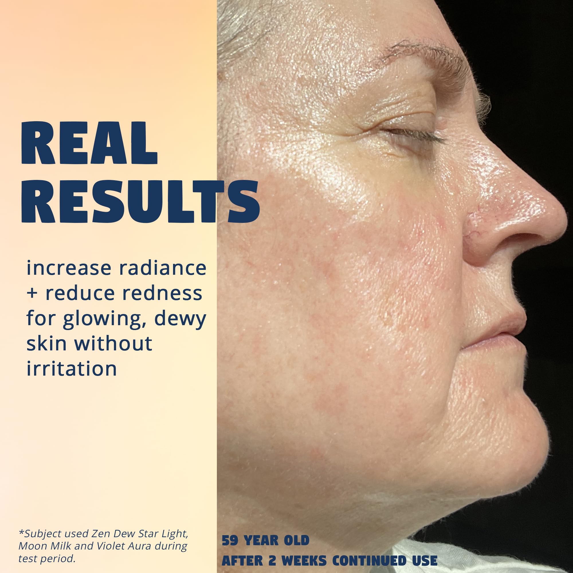 Zen Dew Star Light applied under moisturizer for balanced hydration.