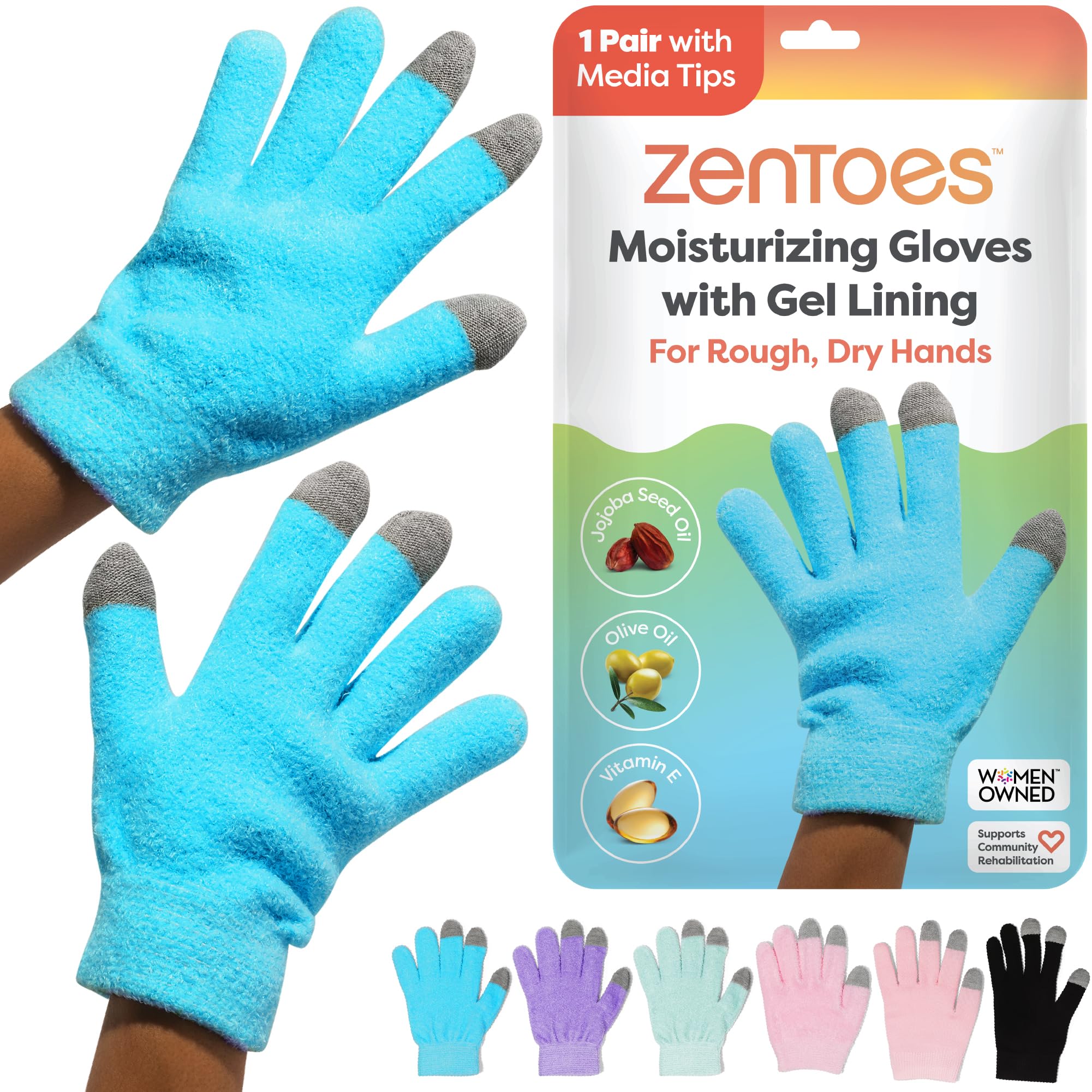 ZenToes Moisturizing Gloves box open for pampering overnight hydration.