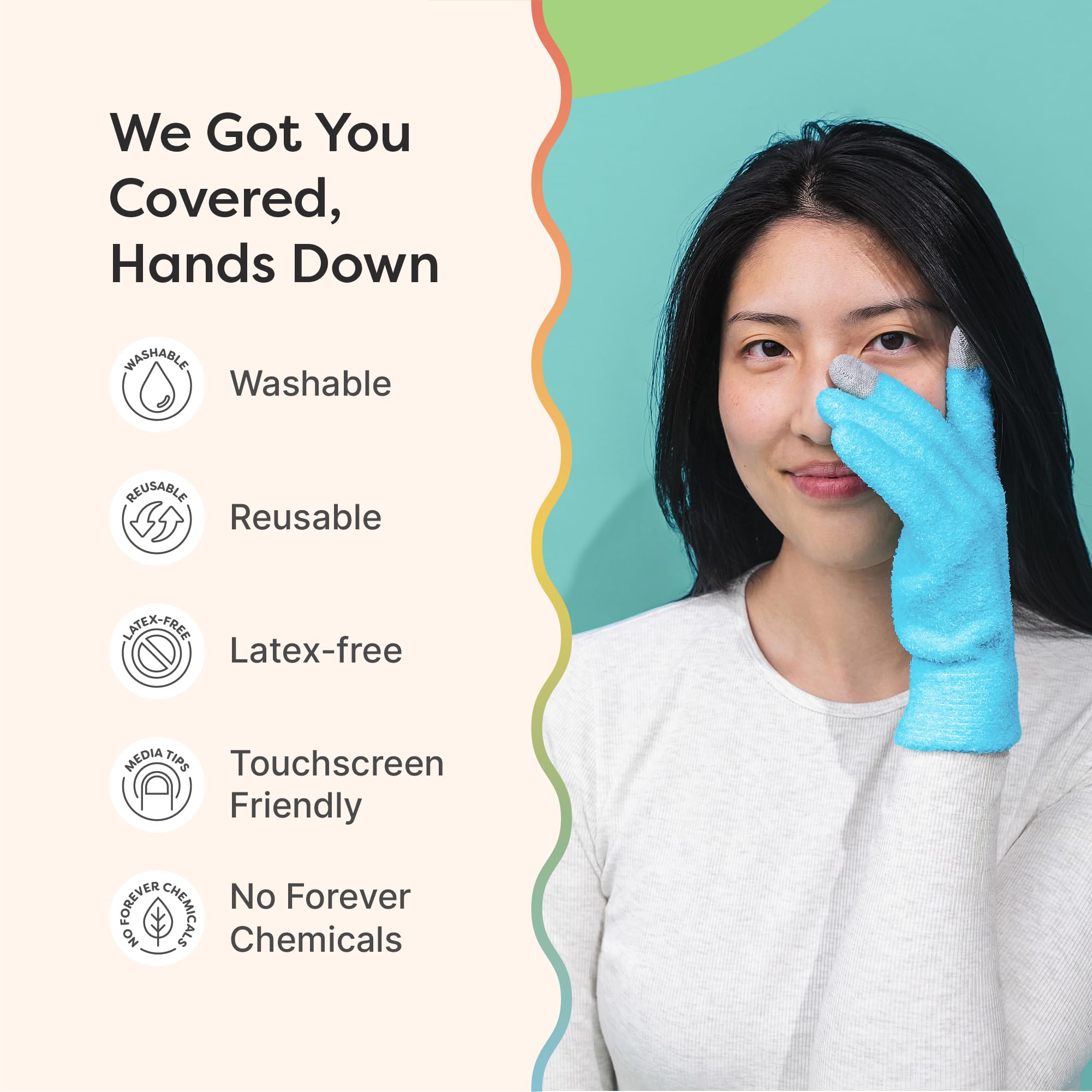 ZenToes Moisturizing Gloves soft gel lining close-up for skin softness.
