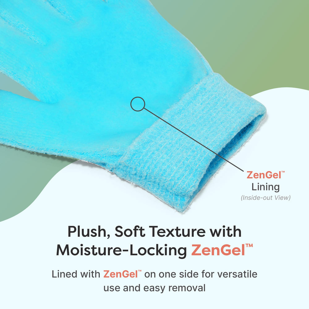 ZenToes Moisturizing Gloves on nightstand ready for bedtime routine.