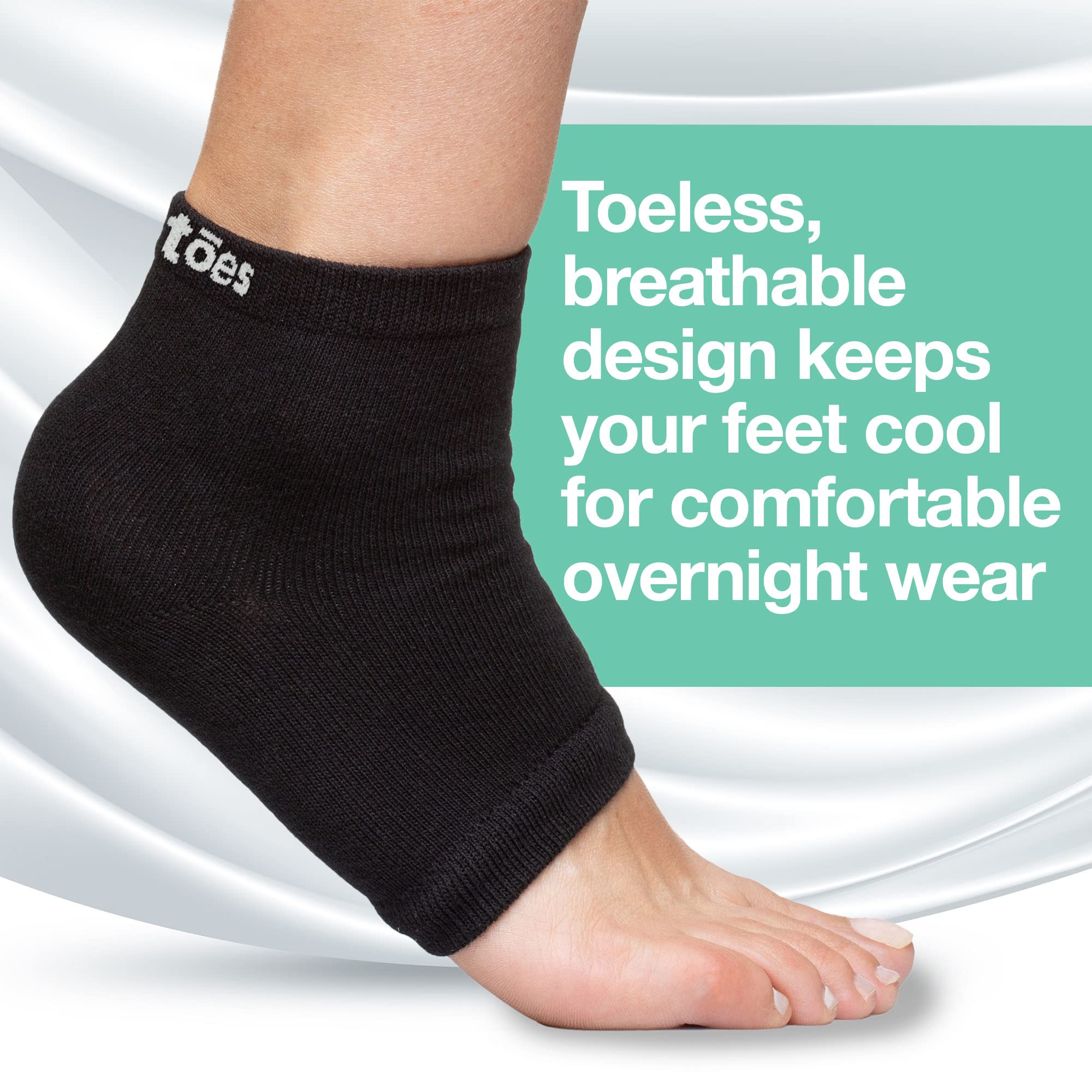 ZenToes Moisturizing Socks worn overnight deliver smoother, softer skin by morning.