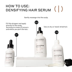 Zenagen densifying hair serum texture appears light and water-based for easy styling