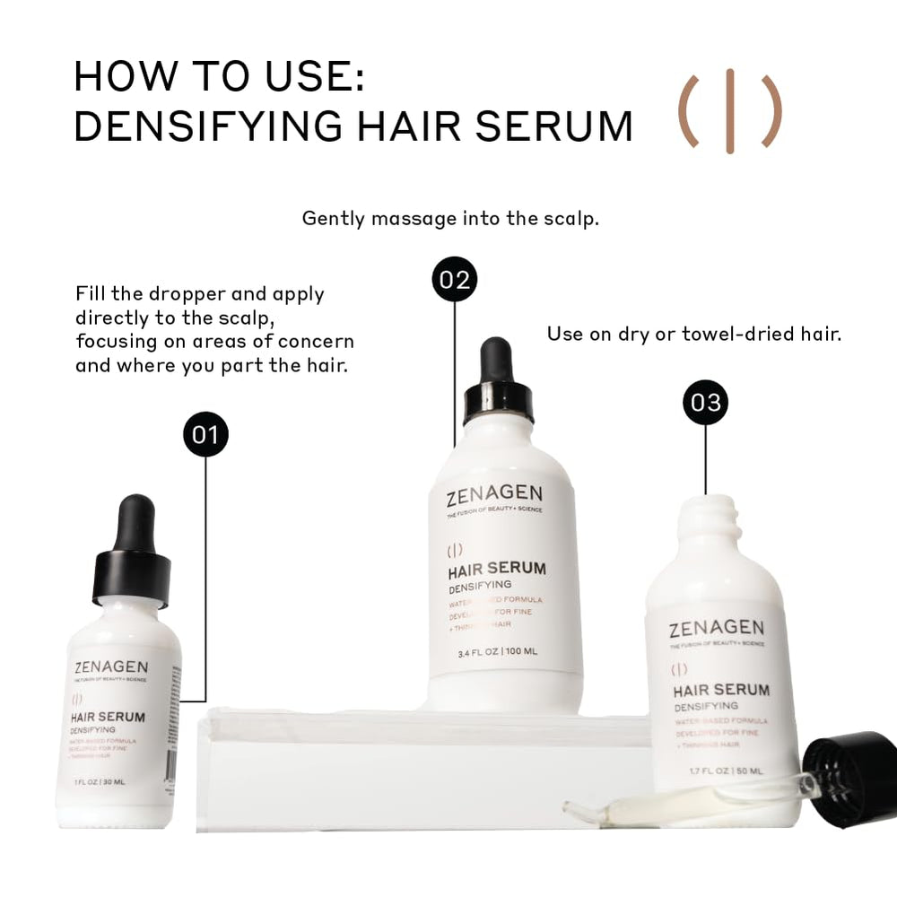Zenagen Densifying Hair Serum water based texture dries quickly and residue free