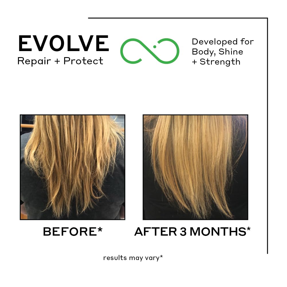 Zenagen Evolve Shampoo being applied, promising strengthened, less brittle hair.