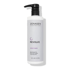 Zenagen Revolve Conditioner bottle shows lightweight conditioning for scalp health and fuller-looking hair.