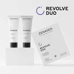 Zenagen Revolve women's travel kit packaging on a vanity for easy packing.