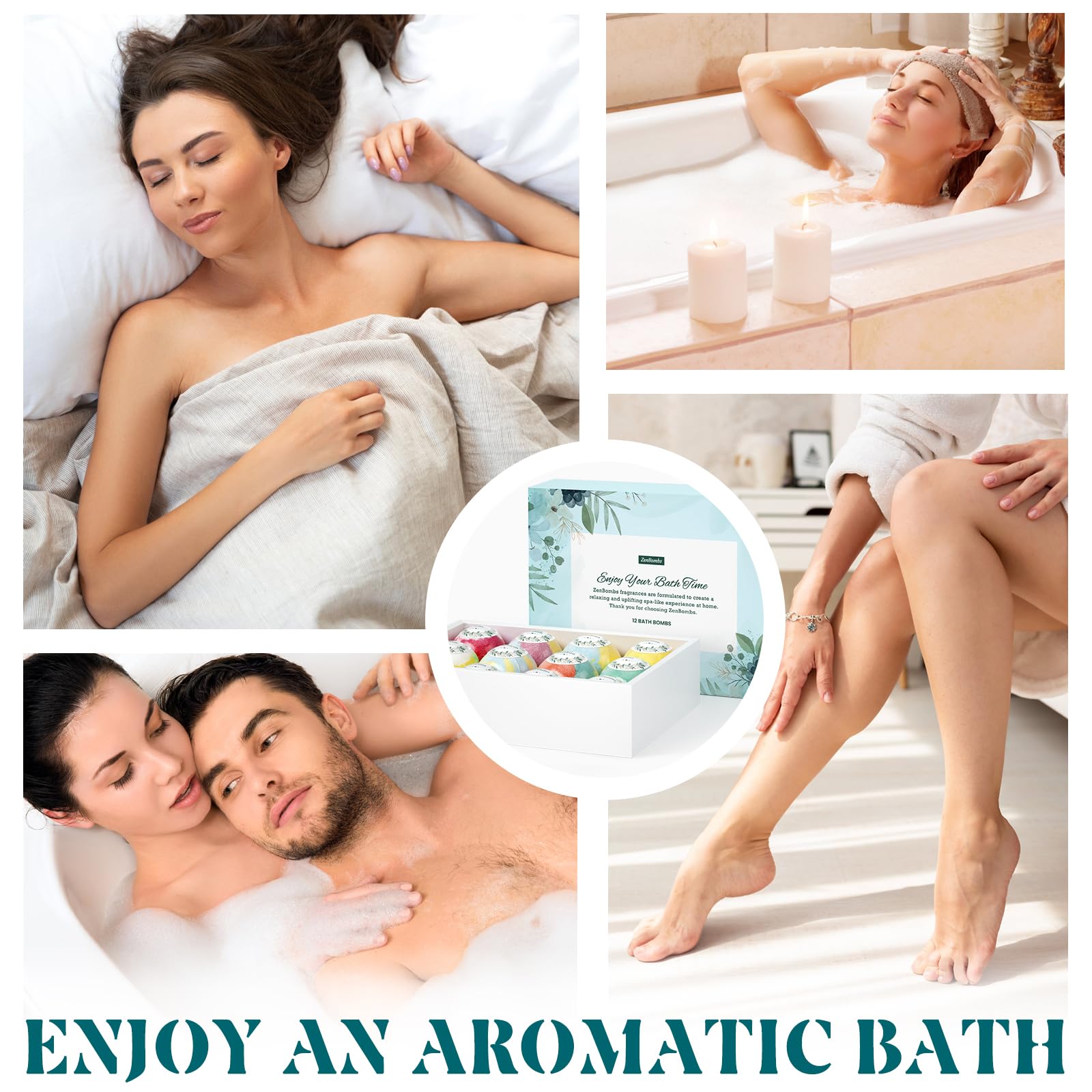 ZenBombs bath bomb chamomile—tension relief via soothing fragrance.