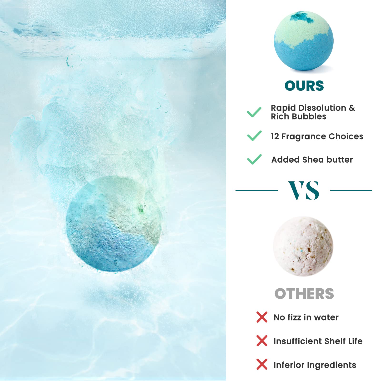 ZenBombs colorful bath bomb dissolves quickly, adding hues without staining the tub