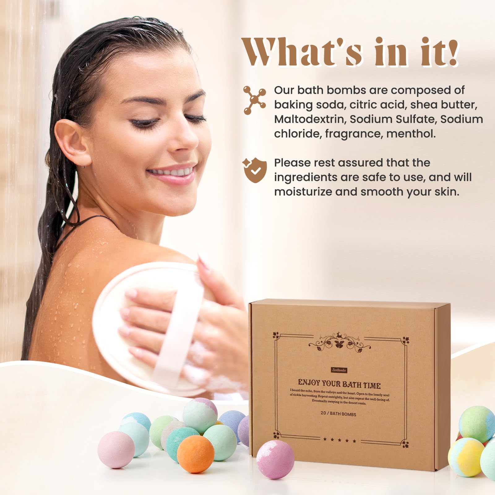 ZenBombs bath bombs are NSF-assessed and FDA CGMP compliant for safety.