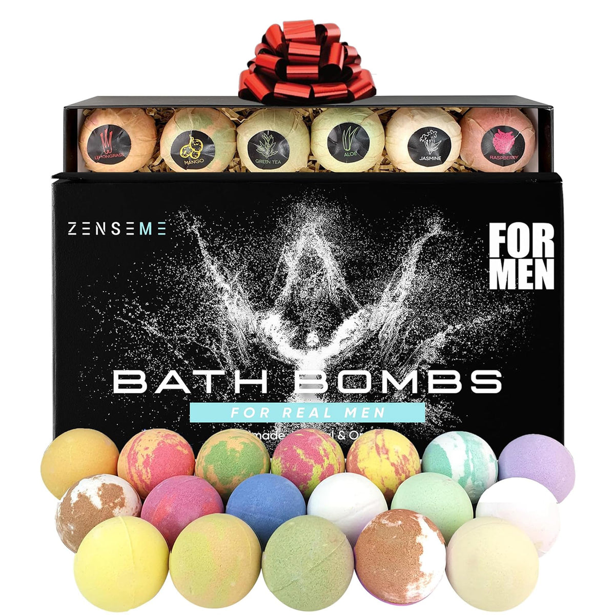 ZenseMe bath bombs 18-pack gift box ready for gifting and spa-like relaxation.