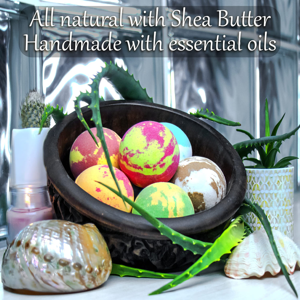 ZenseMe bath bombs dissolving in warm water releasing strong fizz.