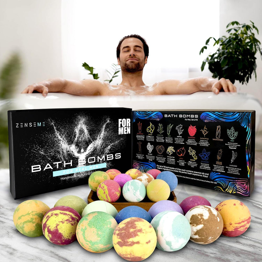ZenseMe manly scents bath bombs fizz with sandalwood and peppermint aroma.