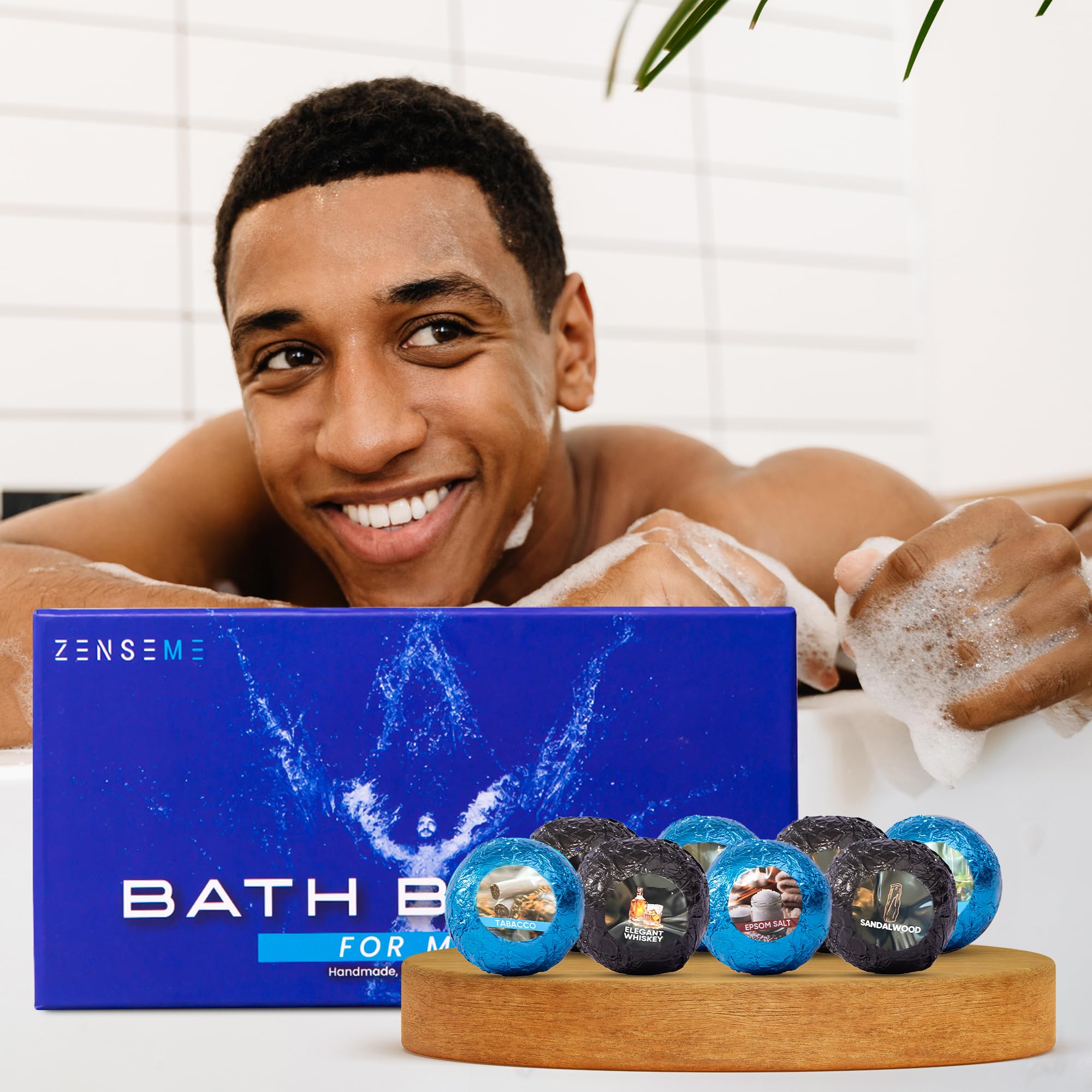 ZenseMe bath bomb gift box – premium presentation for gifting him.