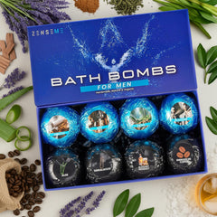 ZenseMe bath bomb sandalwood – calming aromatherapy for a masculine bath ritual.