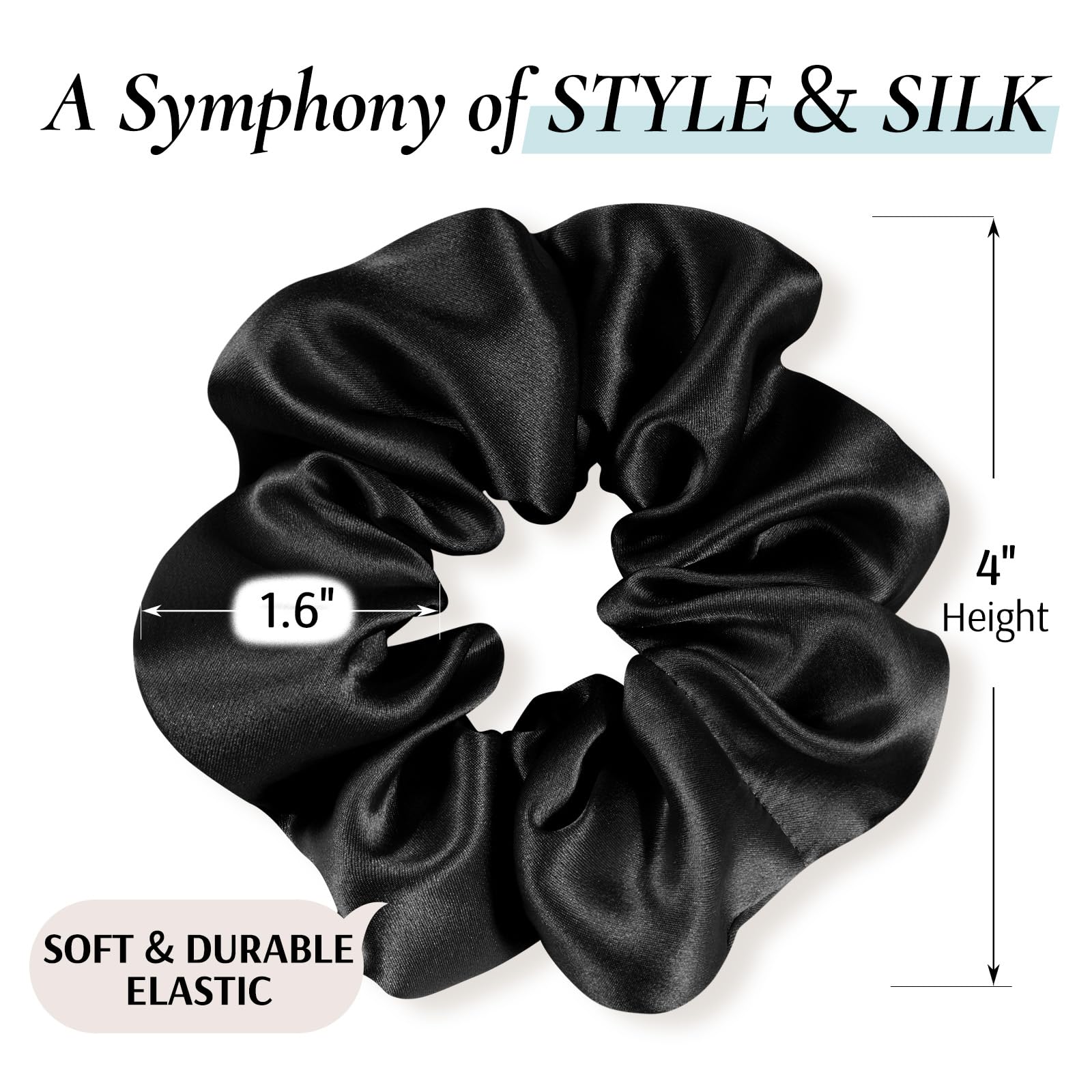 Zenssia gift-ready silk scrunchies black pack makes a stylish, practical gift.