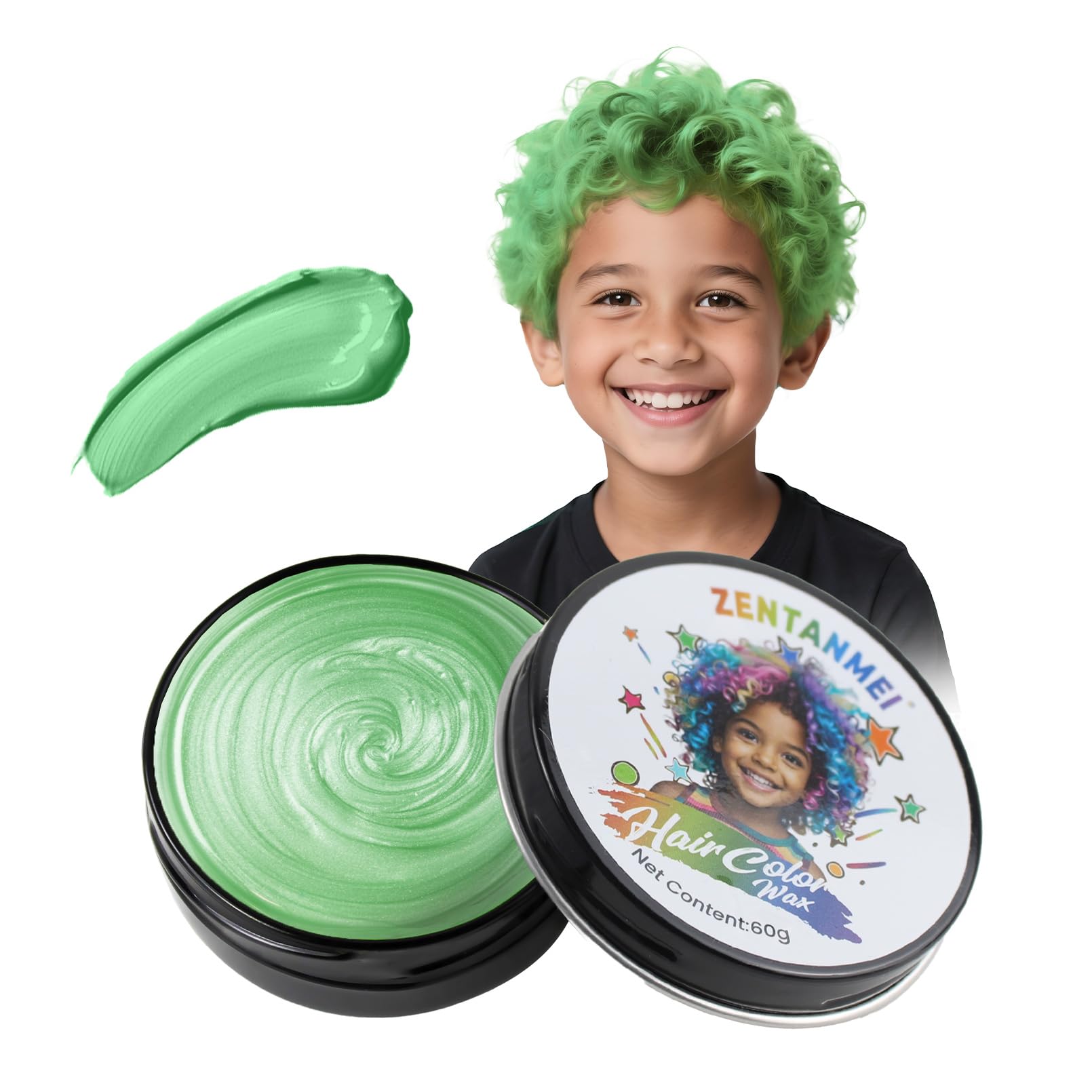 ZENTANMEI temporary hair color wax green packaging for easy storage and travel-friendly use