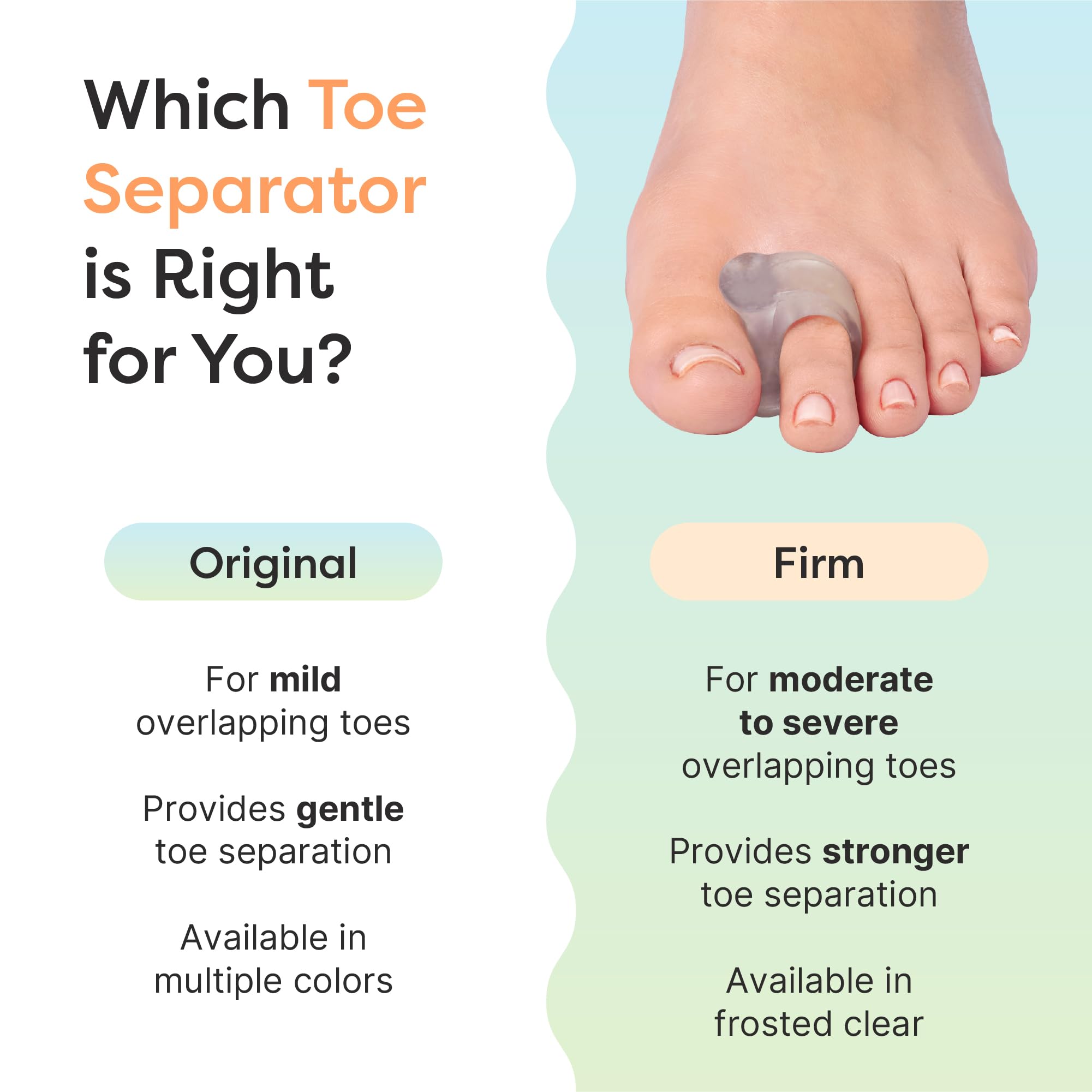 ZenToes firm gel toe separator 4-pack enabling easy rotation and quick swaps.