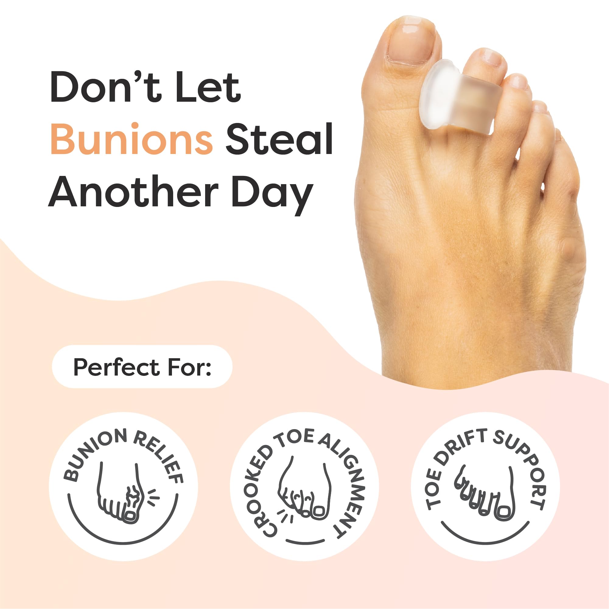ZenToes firm gel toe separator with anti-slip design for stable daily wear.