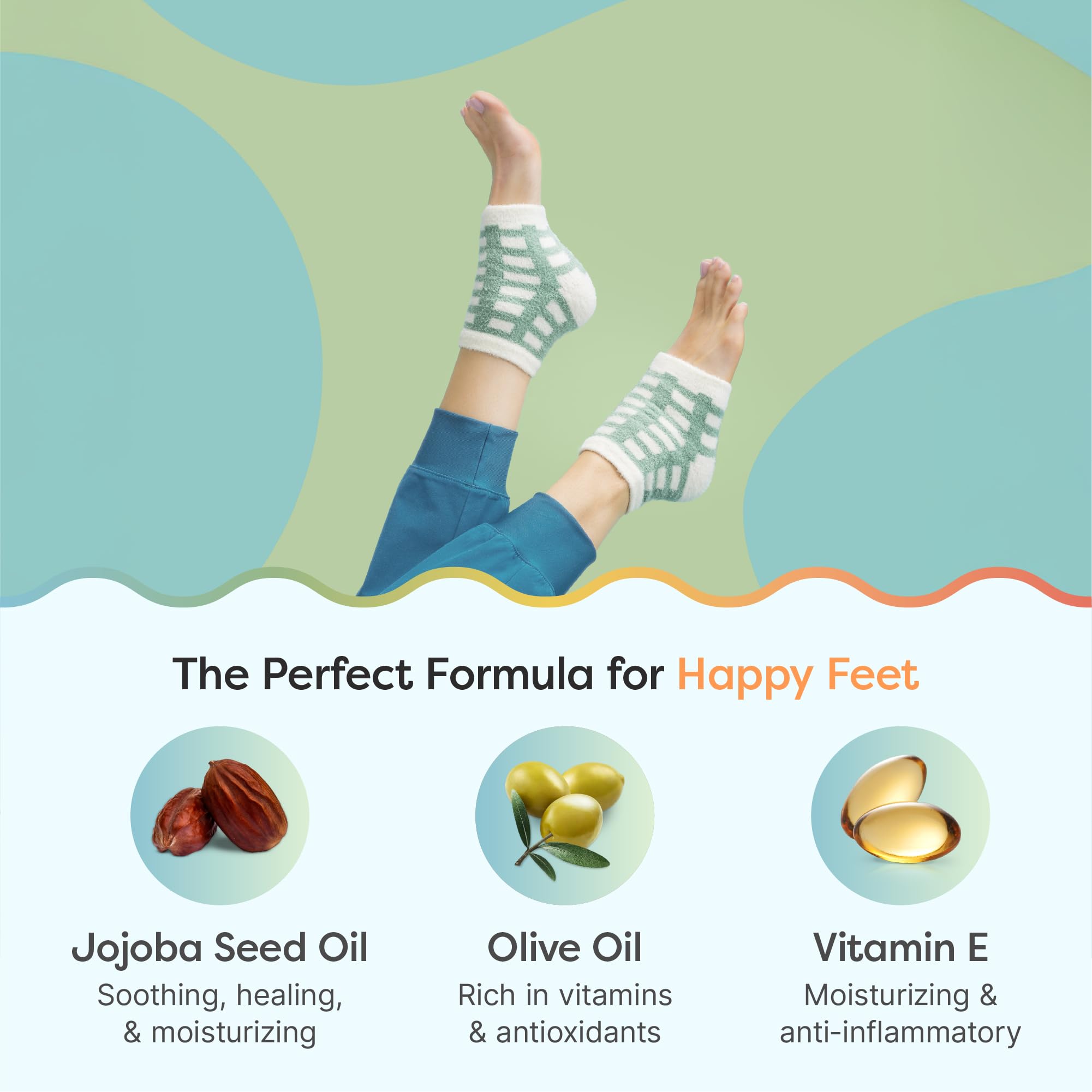 ZenToes gel-lined heel close-up shows nourishing formula.