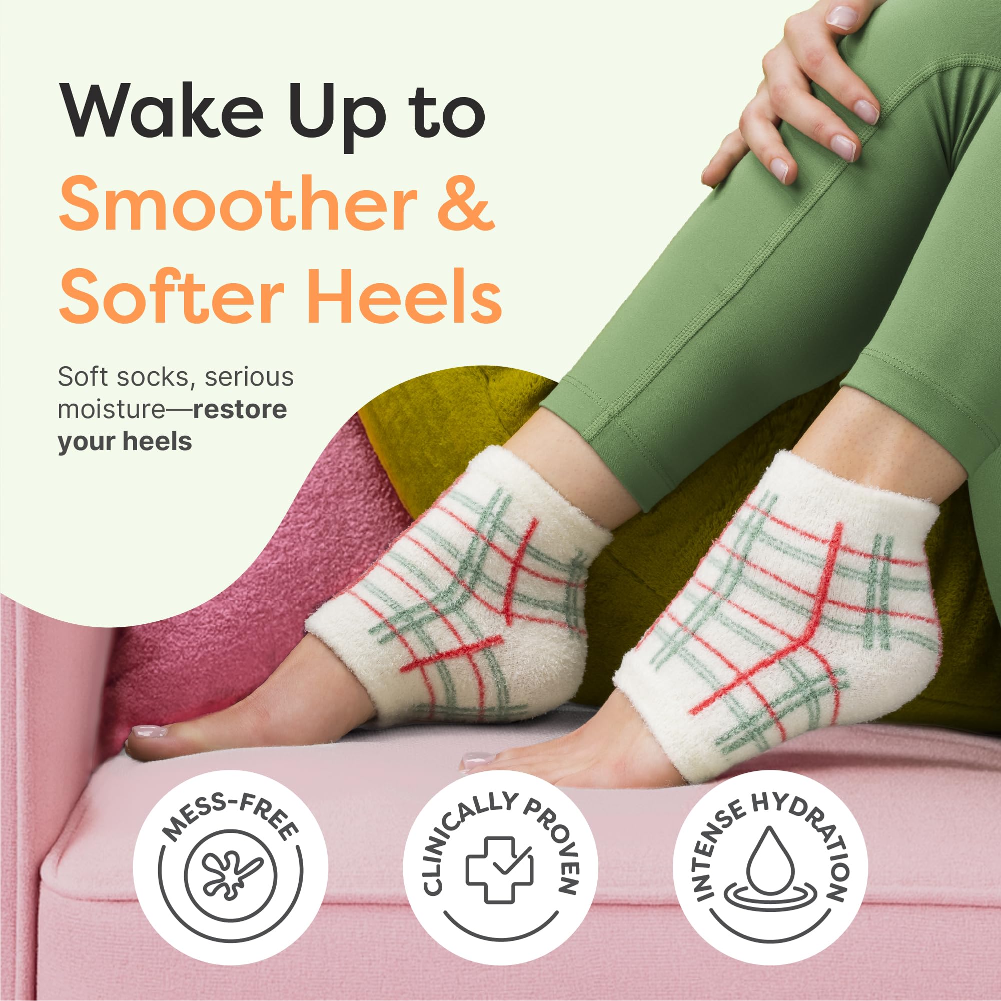 ZenToes heel socks infused with vitamin E, olive oil and jojoba oil.