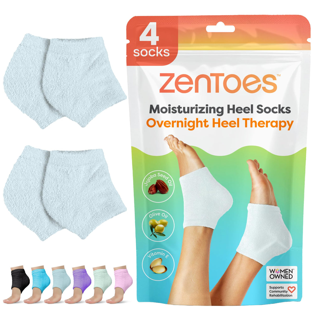 ZenToes moisturizing fuzzy sleep socks in slate provide overnight hydration.
