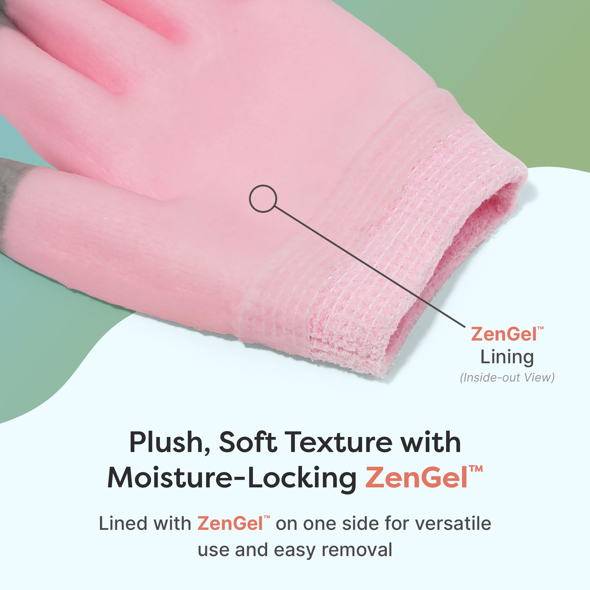 ZenToes Moisturizing Gloves with media tips enabling easy touchscreen use.