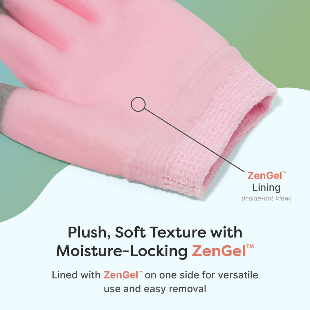 ZenToes Moisturizing Gloves with media tips enabling easy touchscreen use.