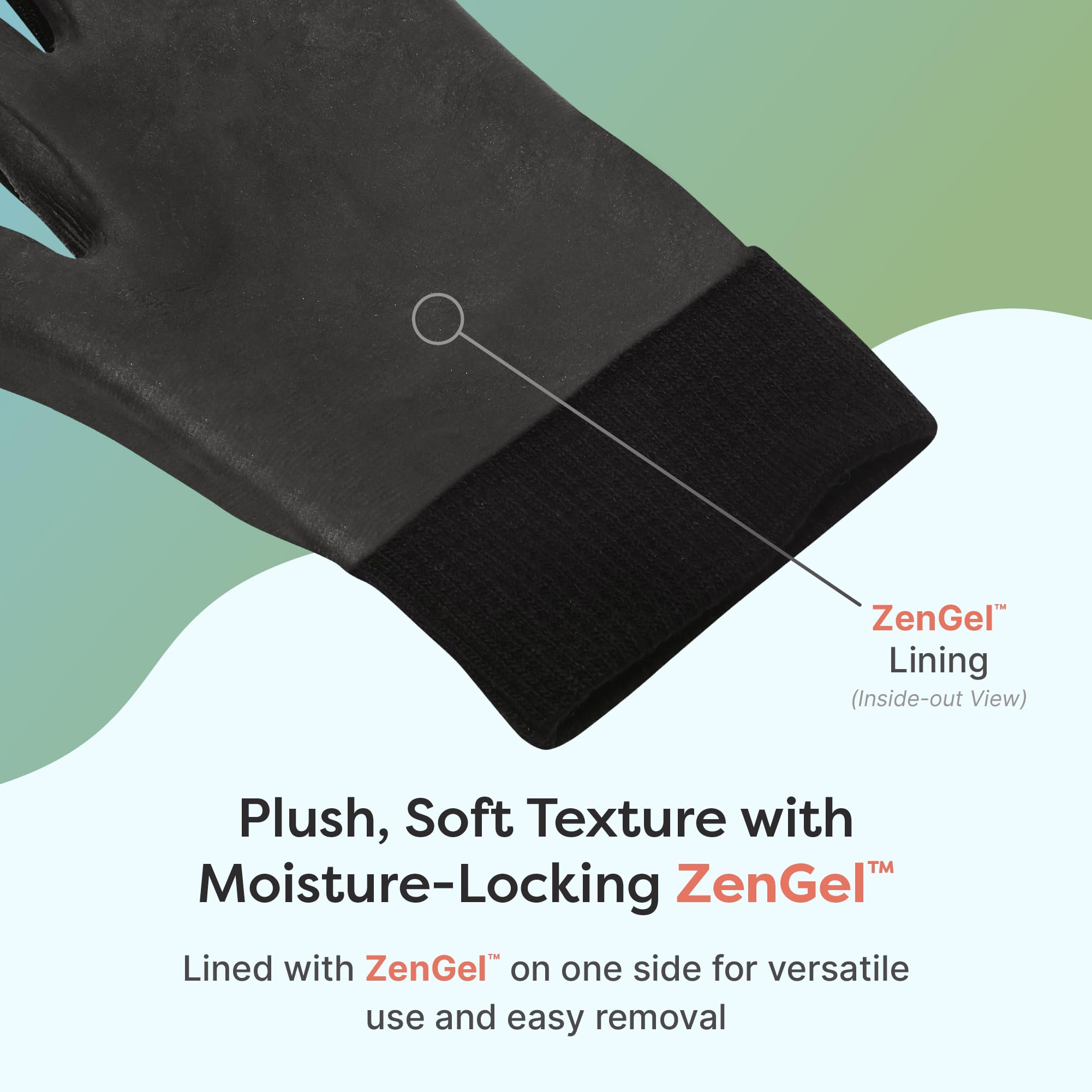 ZenToes Moisturizing Gloves night-use scene conveys soothing spa-like experience at home